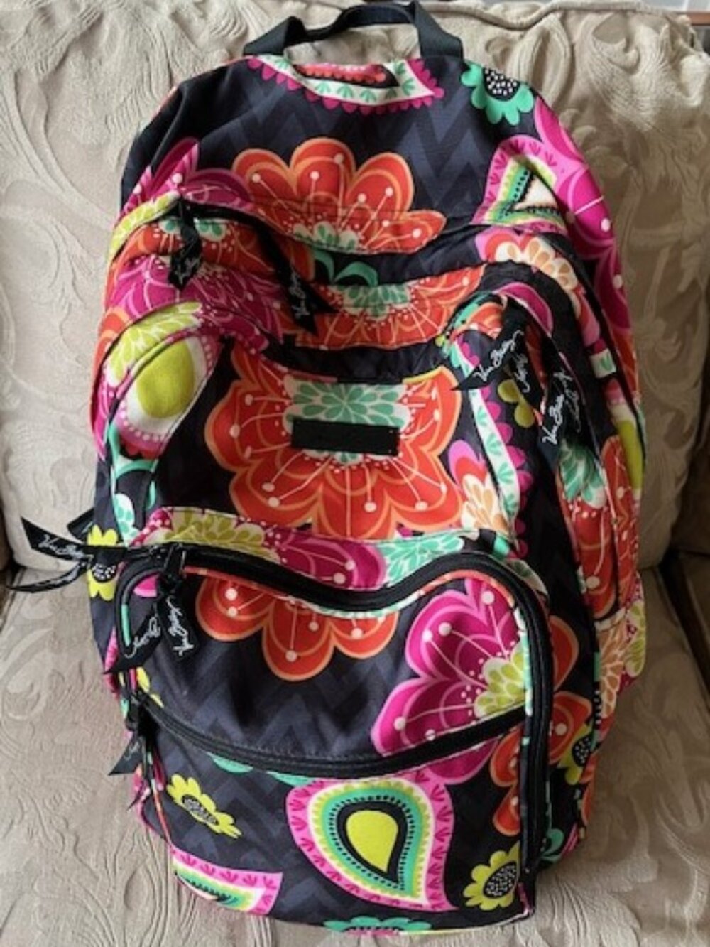 Vera Bradley Retired Ziggy Zinnia Pattern Large Backpack